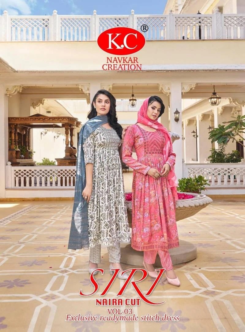Kc Siri Vol 3 Foil Printed Designer Kurti Pant With Dupatta Collection