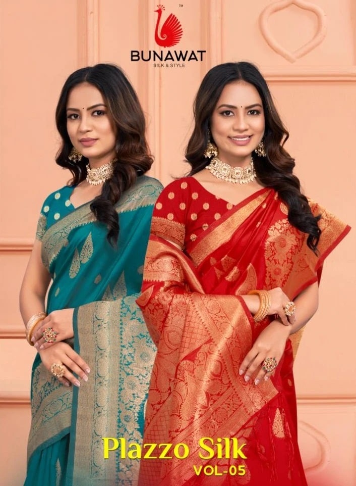 Bunawat Plazzo Silk Vol 05 Wedding Wear Saree Collection