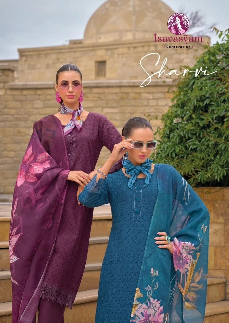 Isavasyam Sharvi Trendy Wear Cotton Kurti Pant With Dupatta Collection