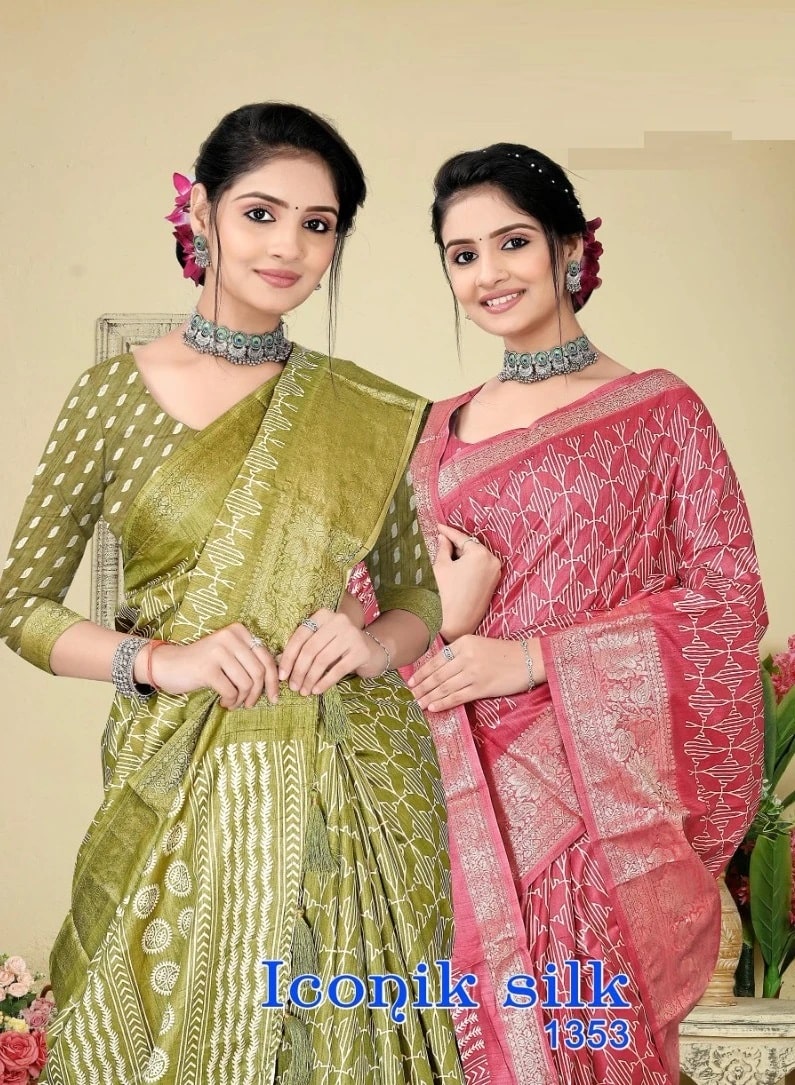 Iconik Silk 1353 Printed Saree Collection