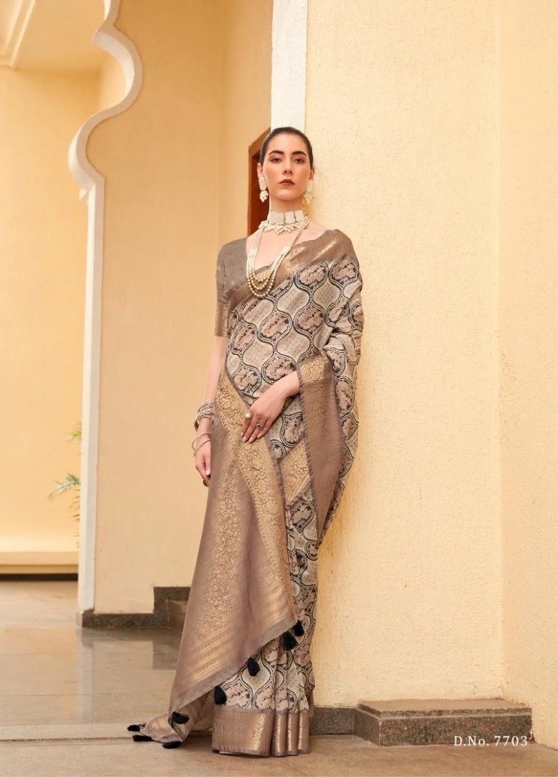 Pankh Anshika Tussar Silk Printed Saree Collection