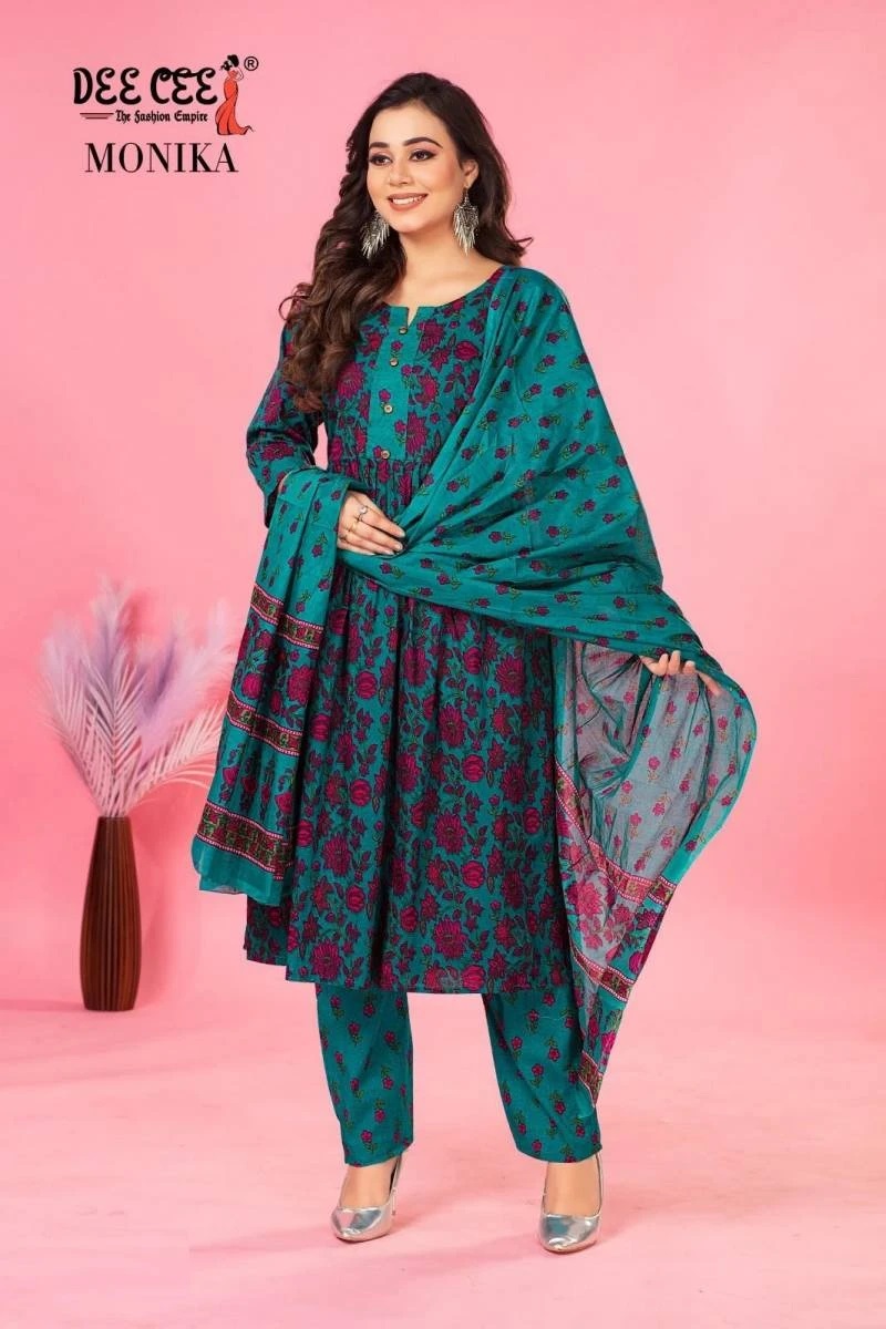 Deecee Monika Cotton Flower Print Kurti Bottom With Dupatta
