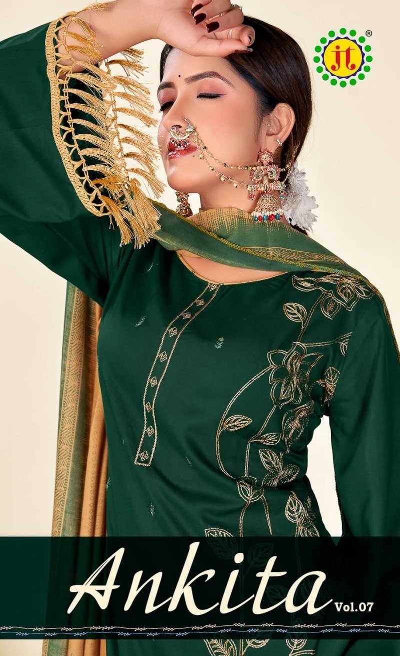 Jt Ankita Vol 7 Embroidery Designer Dress Material Collection