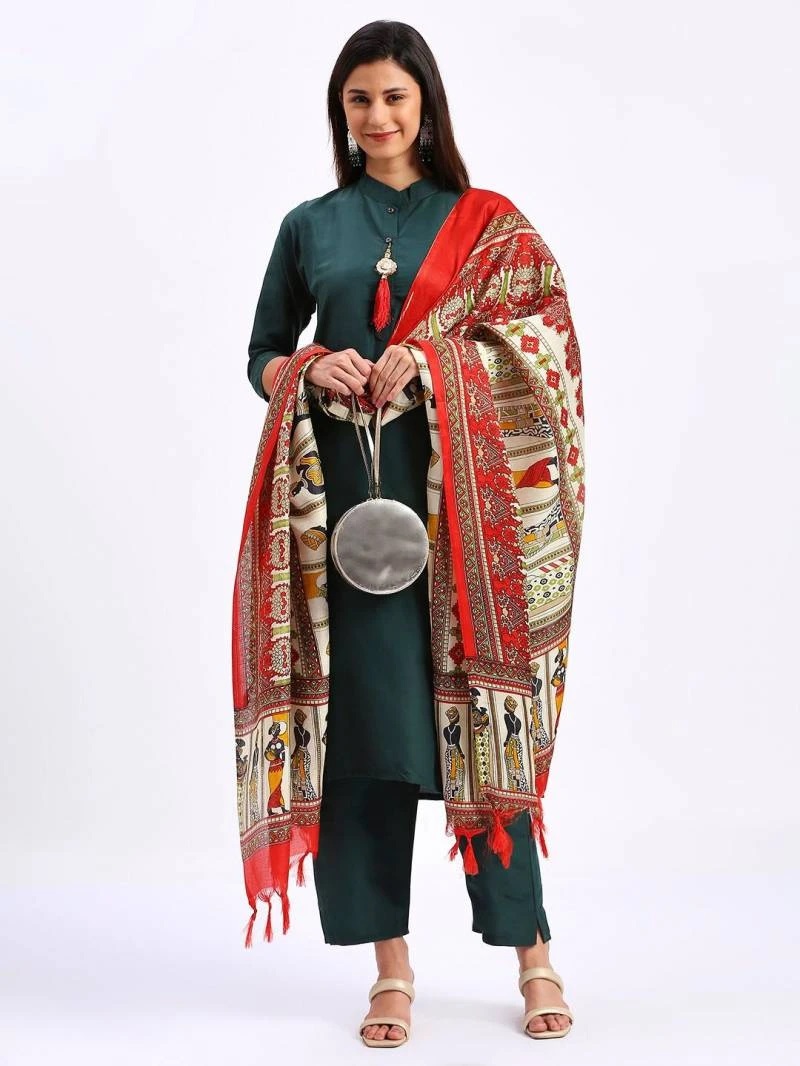 Beauty 01 Soft Cotton Plain Kurti Bottom With Dupatta Collection