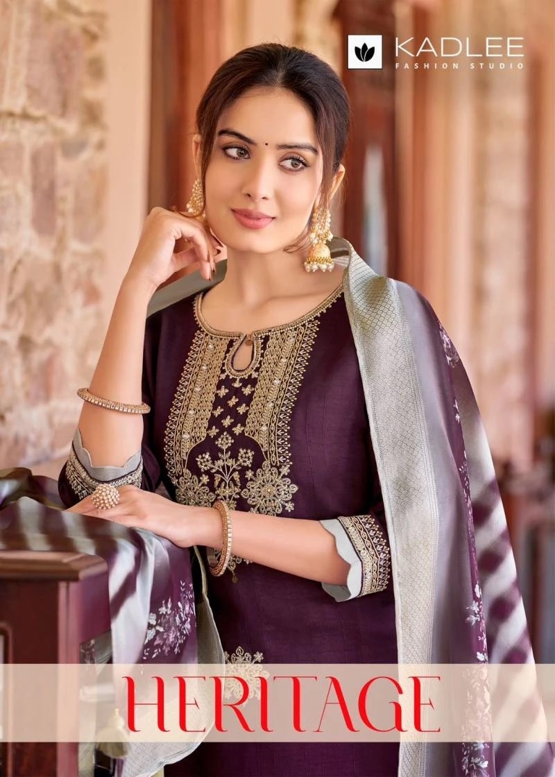 Kadlee Heritage Viscose Designer Kurti Pant With Dupatta Collection