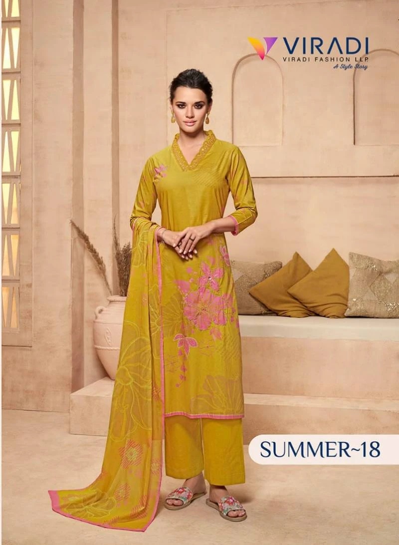 Viradi Summer Vol 18 Digital Printed Kurti Bottom With Dupatta