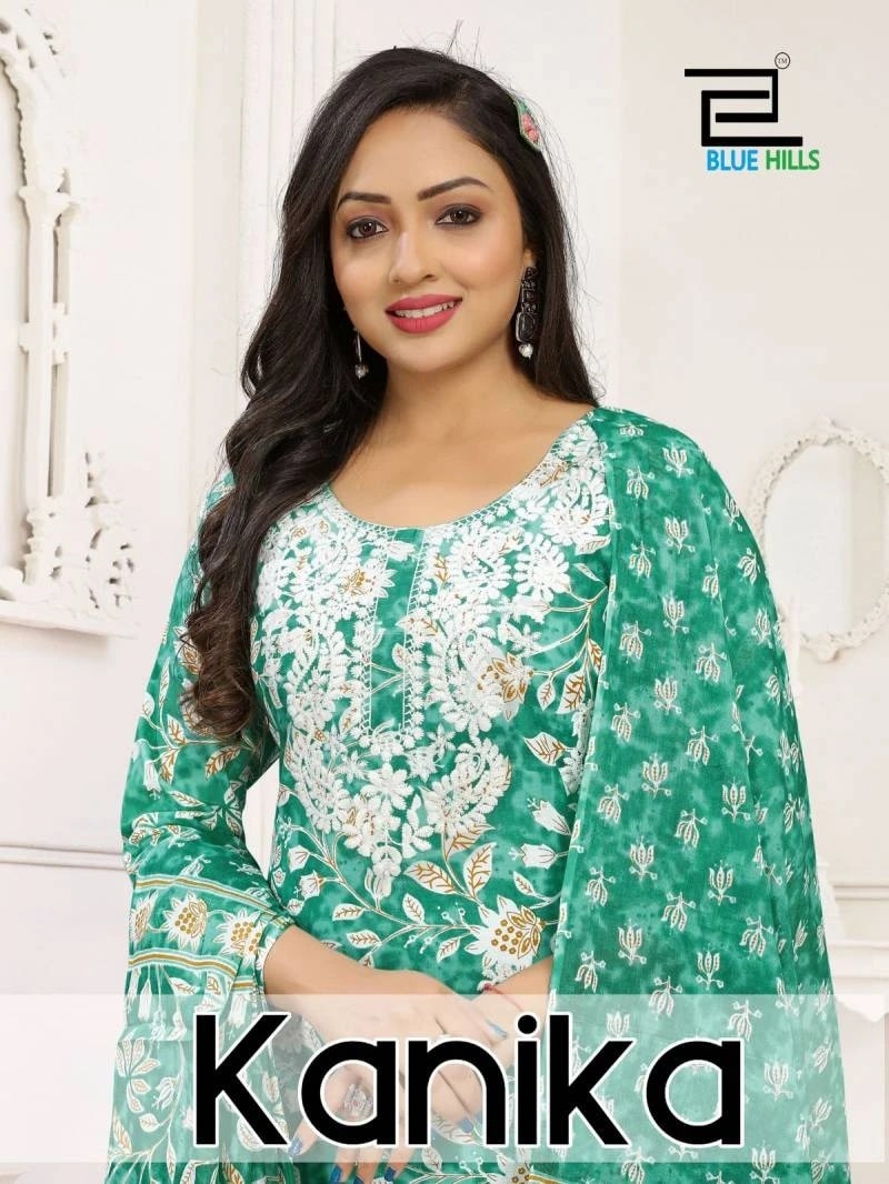 Blue Hills Kanika Cotton 1001 And 1002 Designer Kurti Bottom With Dupatta