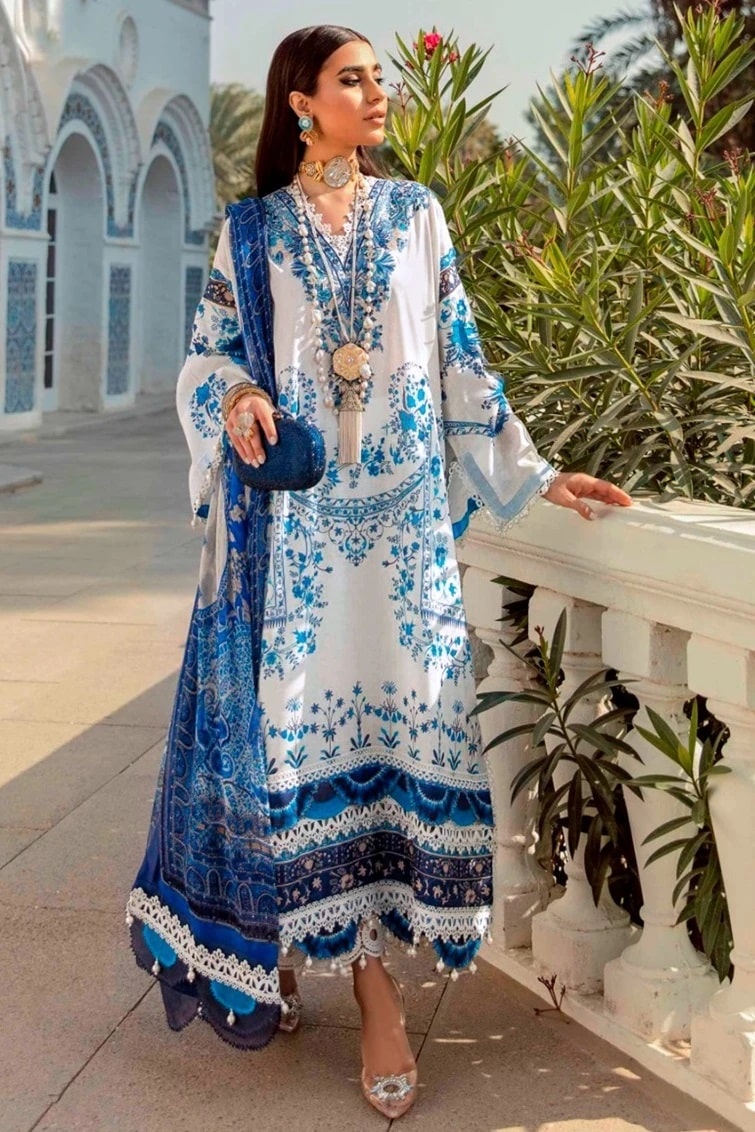 Taj 523 And 524 Pakistani Suits Chiffon Dupatta Collection