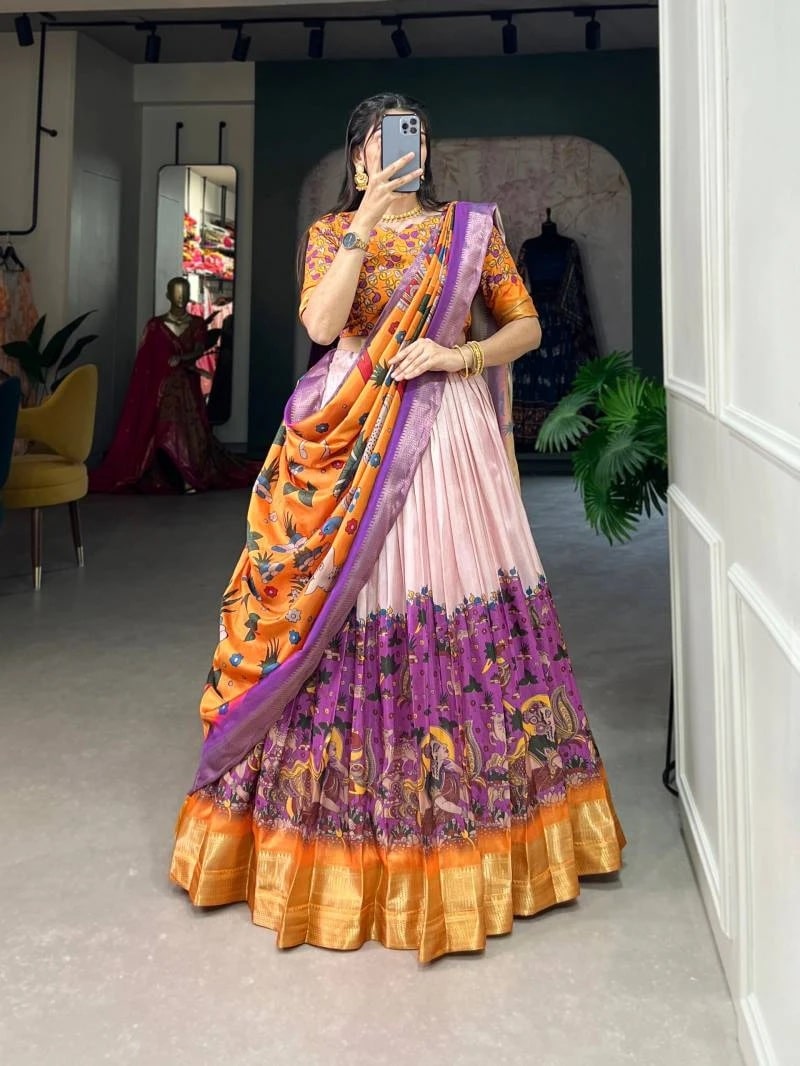 Bt 7014 Beautifl Dola Silk Kalamkari Printed Lehenga Choli Collection