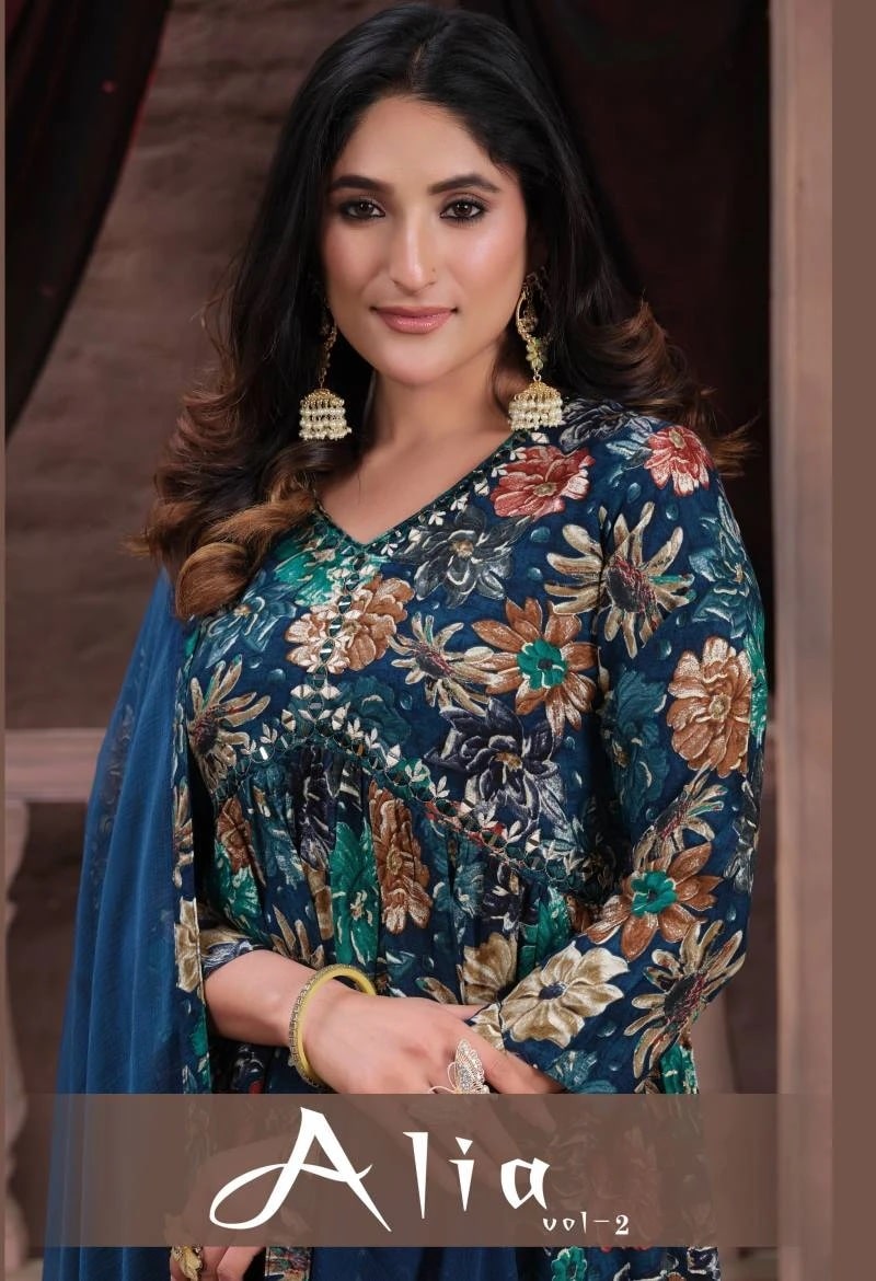 Moksh Alia Vol 2 Handwork Rayon Kurti Bottom With Dupatta