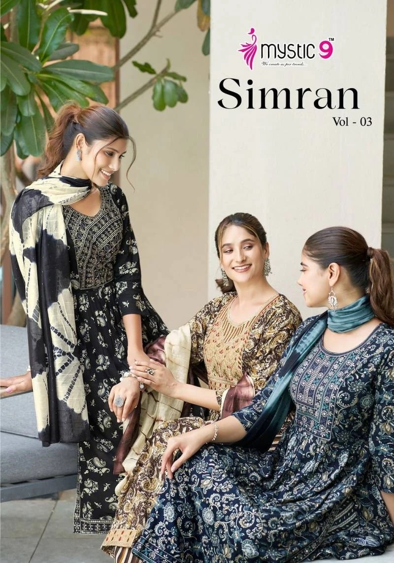 Mystic 9 Simran Vol 03 Casual Wear Kurti Pant With Dupatta Collection