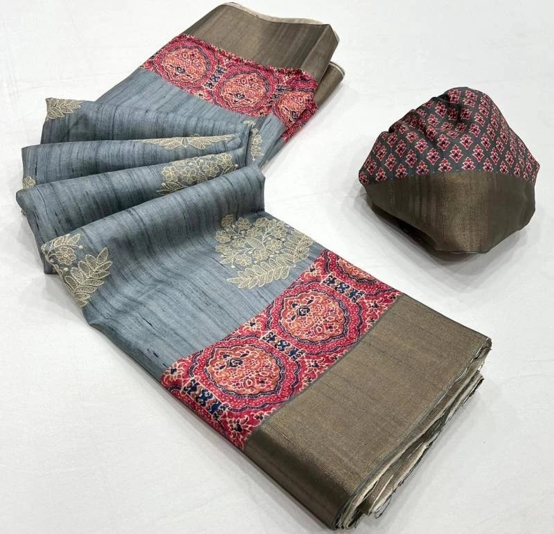 Rajpath Nitara Handloom Tusser Embroidered Saree