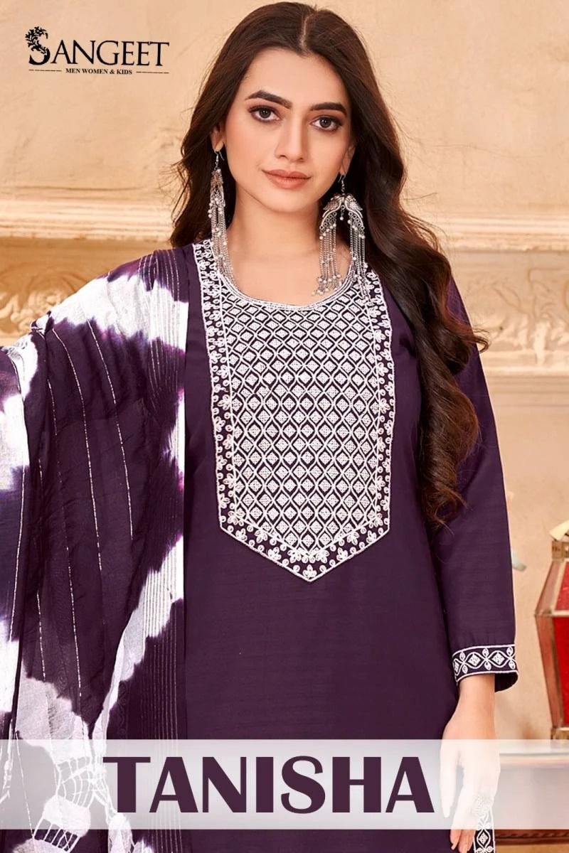 Tanisha 1001 Embroidery Kurti Bottom With Dupatta Collection