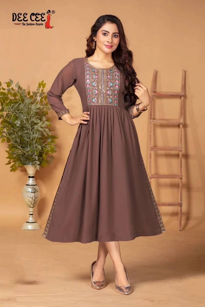 Deecee Sindoor Festive Flaired Long Naira Cut Kurti Collection