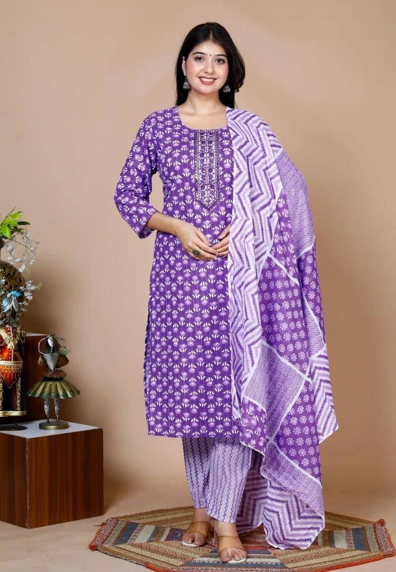 Ruhani 40 Embroidery Work Kurti Pant With Dupatta Collection