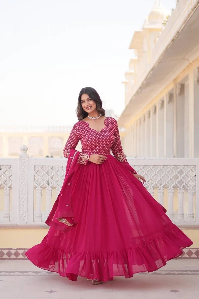 Anamika Vol 50 Embroidered Gown With Dupatta Collection