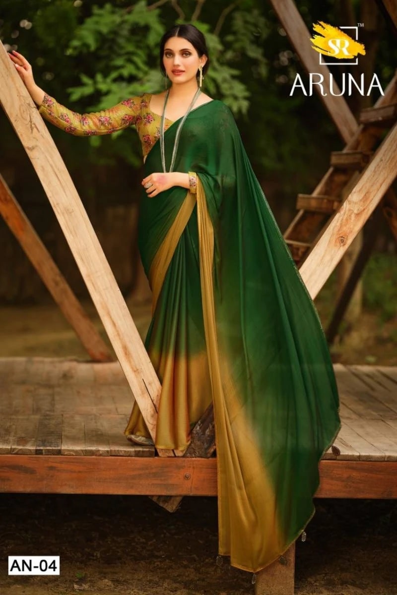 Sr Aruna Hit 3D Chiffon Fancy Sarowski Work Saree Collection