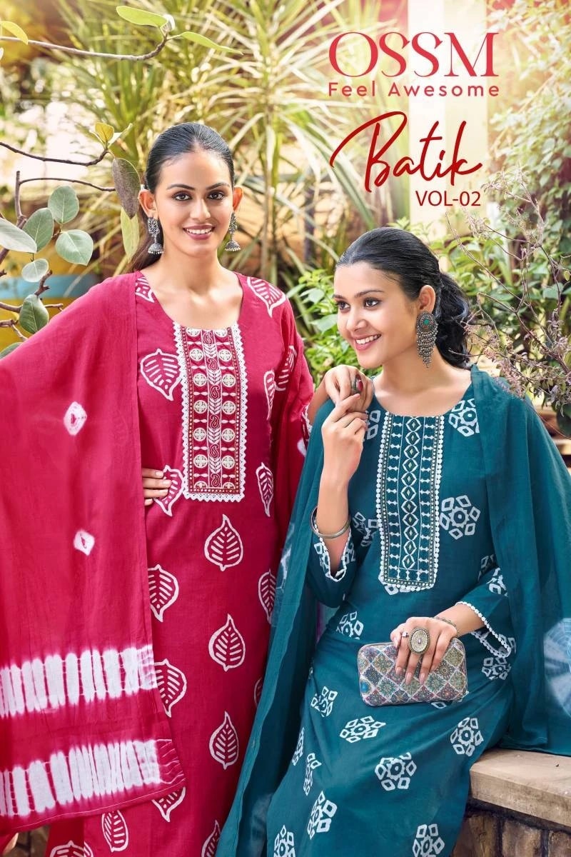 Ossm Batik Vol 02 Soft Cotton Kurti Bottom With Dupatta Collection