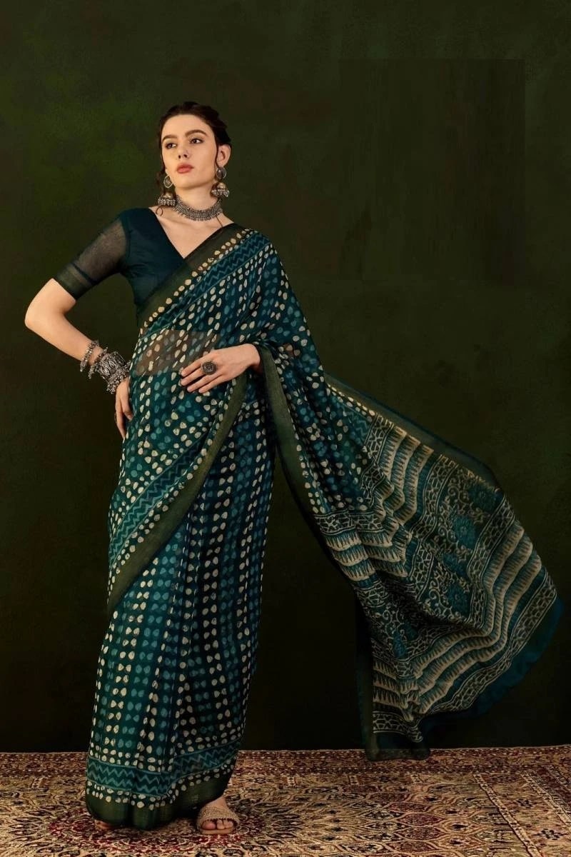 Apple Royal Gold Pure Cotton Linen Saree Collection