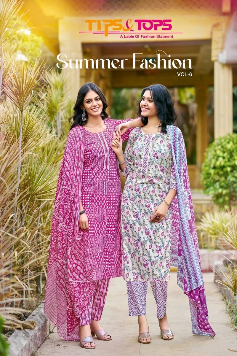 Tips And Tops Summer Fashion Vol 6 Printed Kurti Bottom With Dupatta