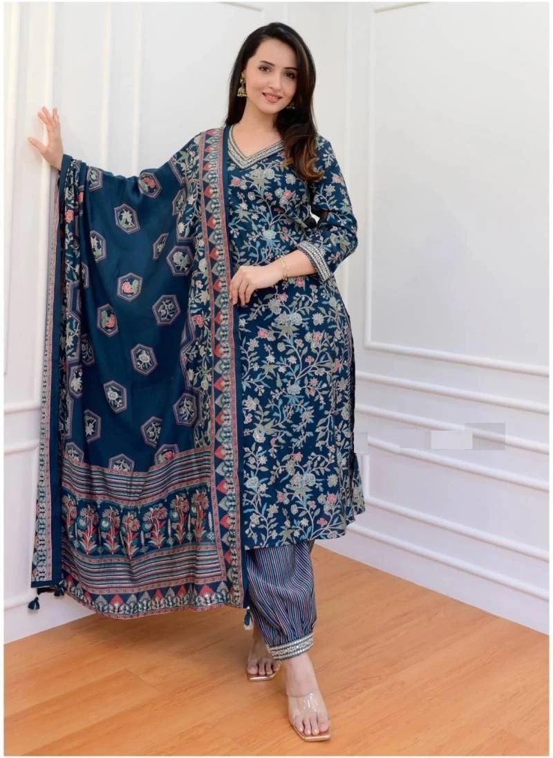 Dhruvi 144 Daily Wear Kurti Pant With Dupatta Collection