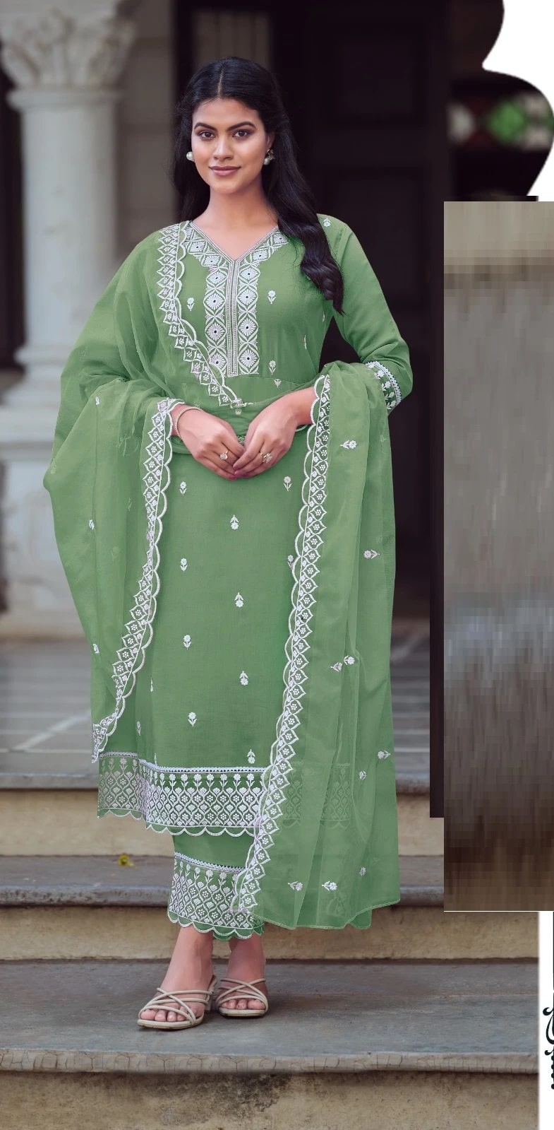 Vitara Ratnakala Roman Silk Kurti Bottom With Dupatta