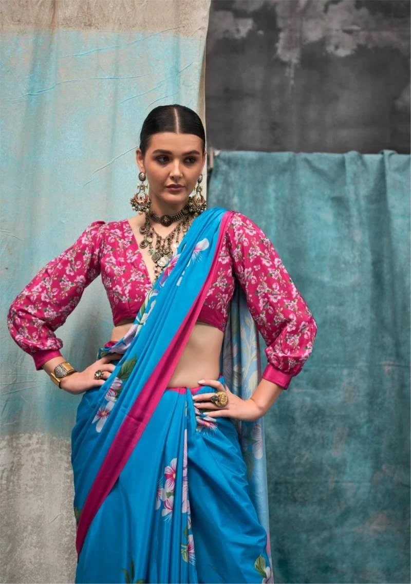 Rajbeer Kernias Pure Silk Crepe Printed Saree Collection