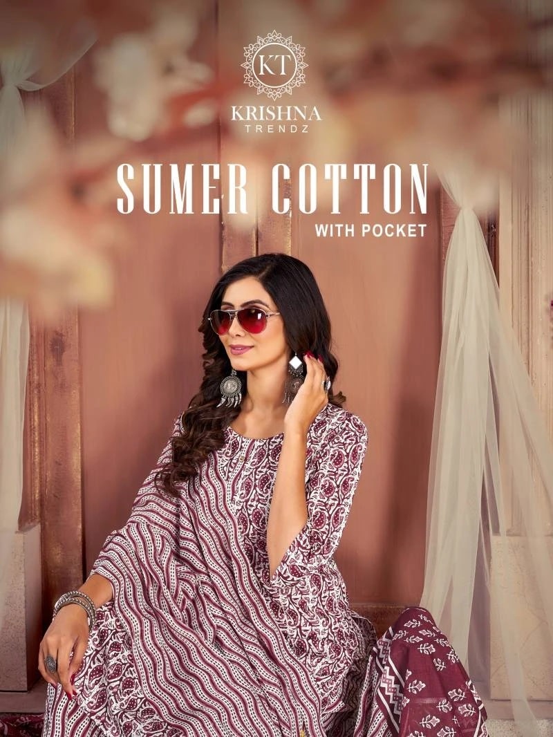 Krishna Sumer Cotton Vol 1 Printed Kurti Pant With Dupatta Collection