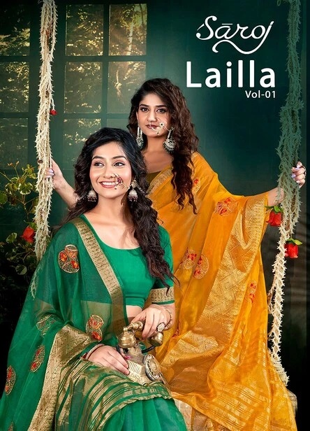 Saroj Lailla Vol 1 Organza silk Saree Collection