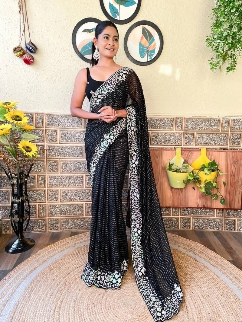 KC 811 Georgette Seqwance Work Designer Saree Collection