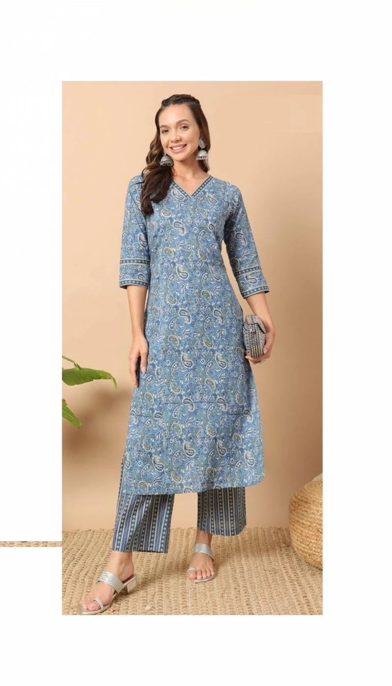 Set 0131 Soft Cotton Regular Wear Kurti With Pant Collection
