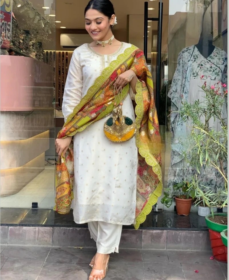 Milly 1 Jacquard Butti Designer Kurti Bottom With Dupatta