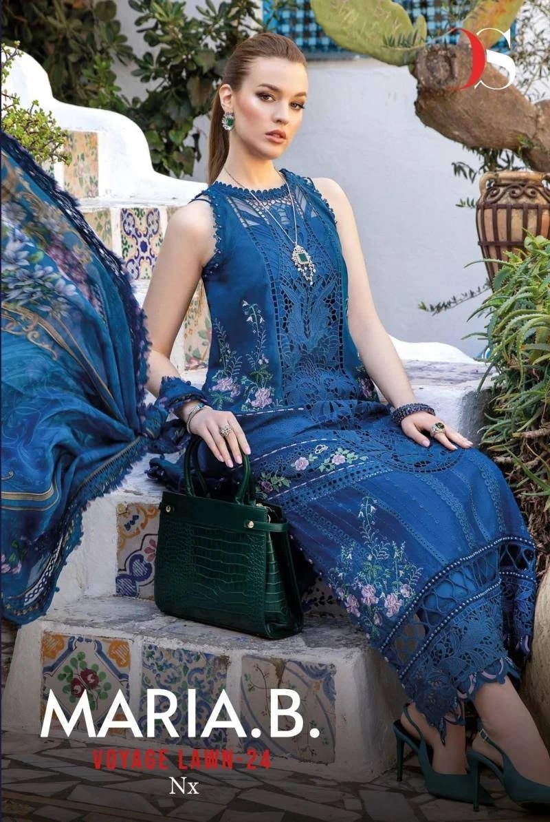 Deepsy Maria B Voyage Lawn 24 Nx Pakistani Suit Chiffon Dupatta