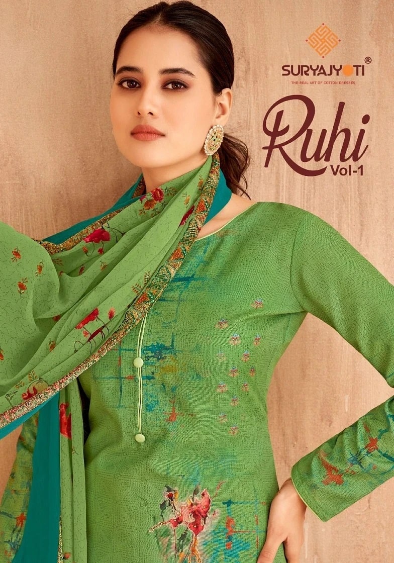 Suryajyoti Ruhi Vol 1 Soft Cotton Printed Dress Material Collection