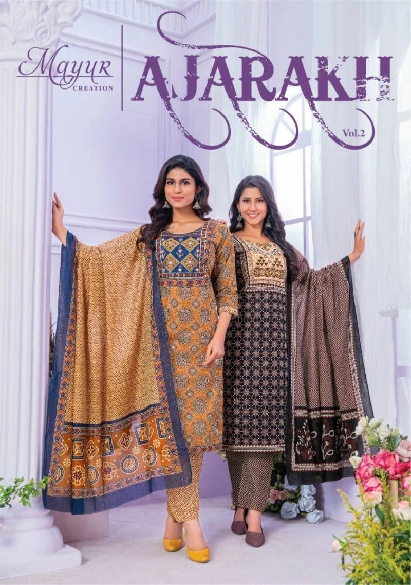 Mayur Ajarakh Vol 2 Printed Kurti Bottom With Dupatta