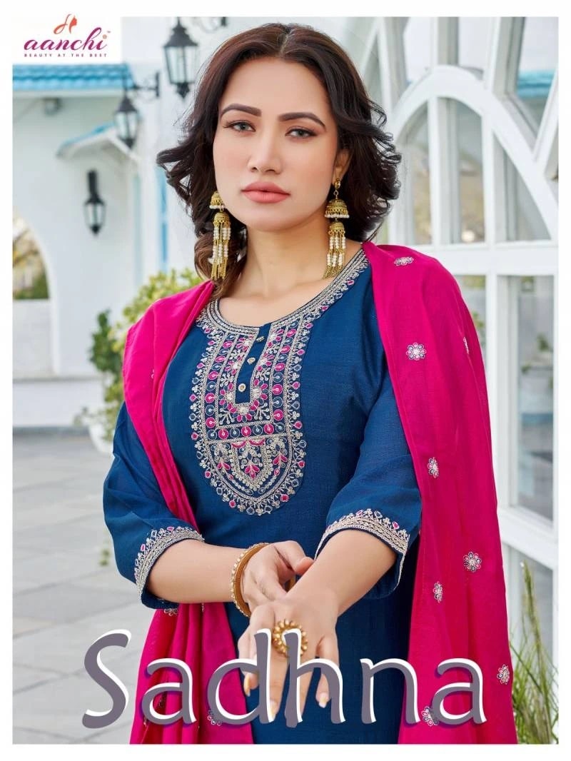 Aanchi Sadhna Vichitra Designer Kurti Bottom With Dupatta
