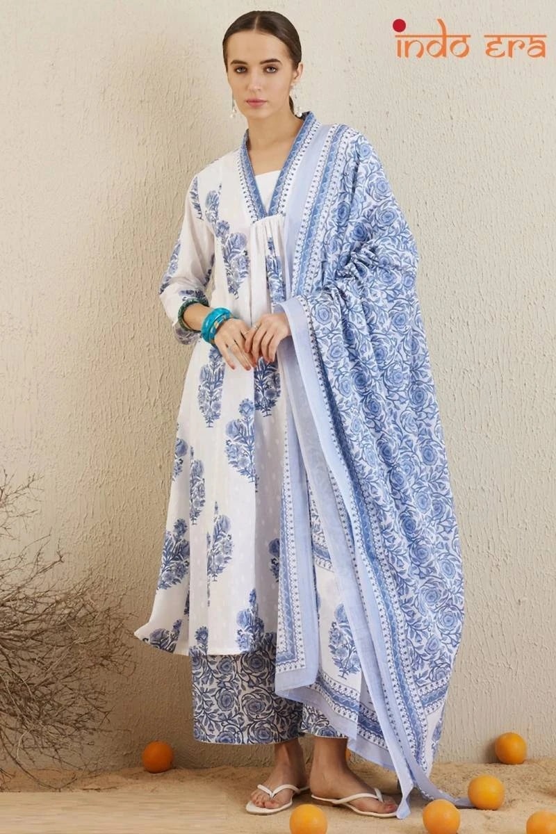 Indo Era 2491 Soft Cotton Printed Kurti Bottom With Dupatta