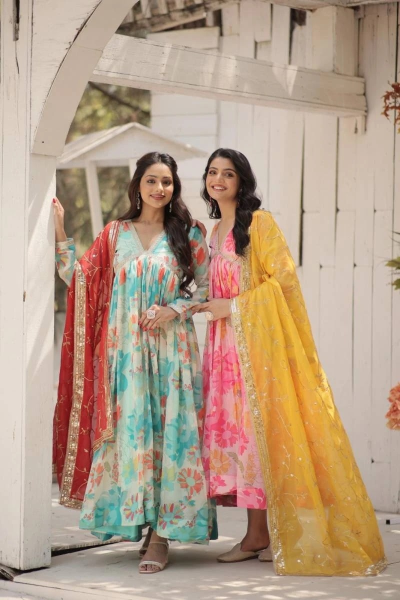 Anamika Vol 59 Digital Printed Silk Gown With Dupatta