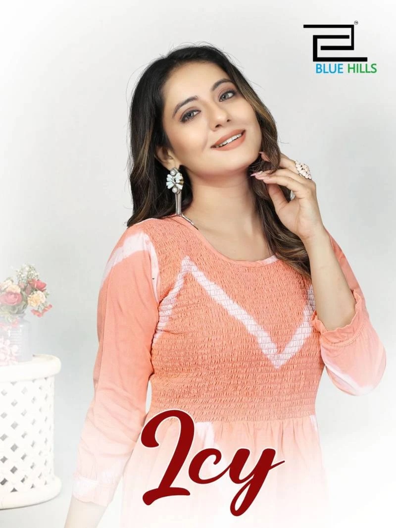 Blue Hills Icy Rayon Smokey Designer Kurti Collection