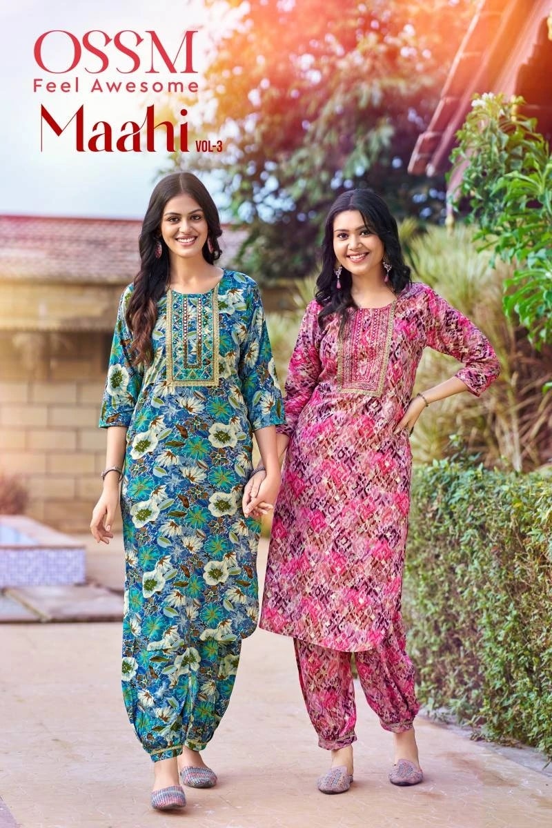Ossm Maahi Vol 3 Printed Kurti With Bottom Collection