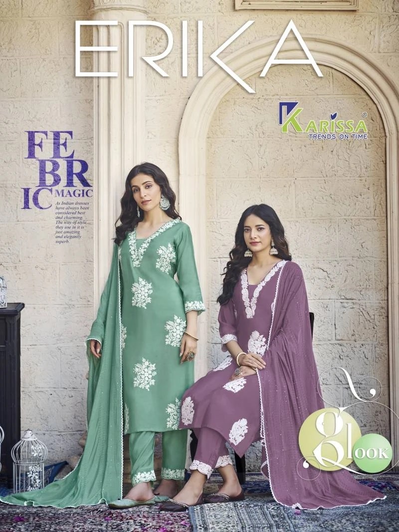 Karissa Erika Designer Kurti Pant With Dupatta Collection