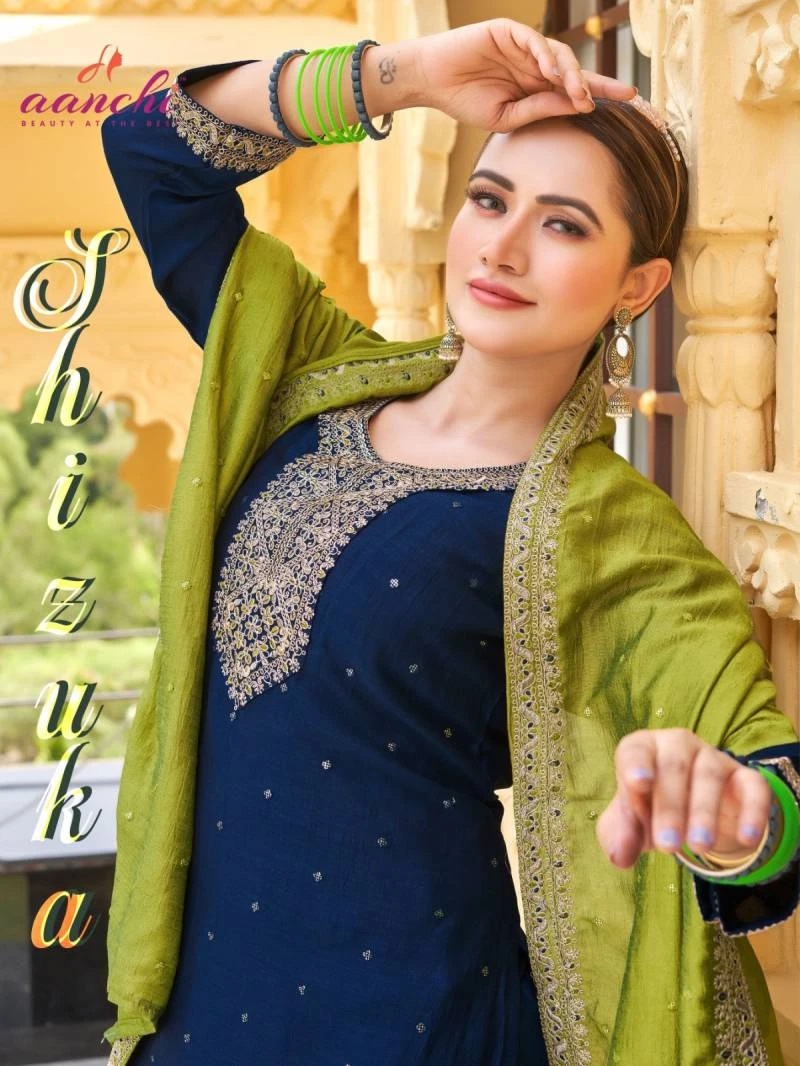 Aanchi Sizuka Festive Wear Kurti Bottom With Dupatta