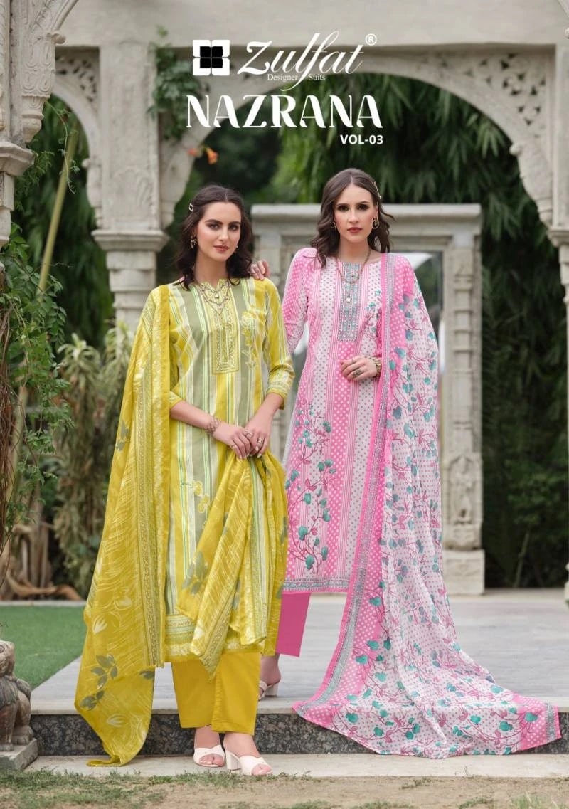 Zulfat Nazrana Vol 3 Designer Dress Material Collection