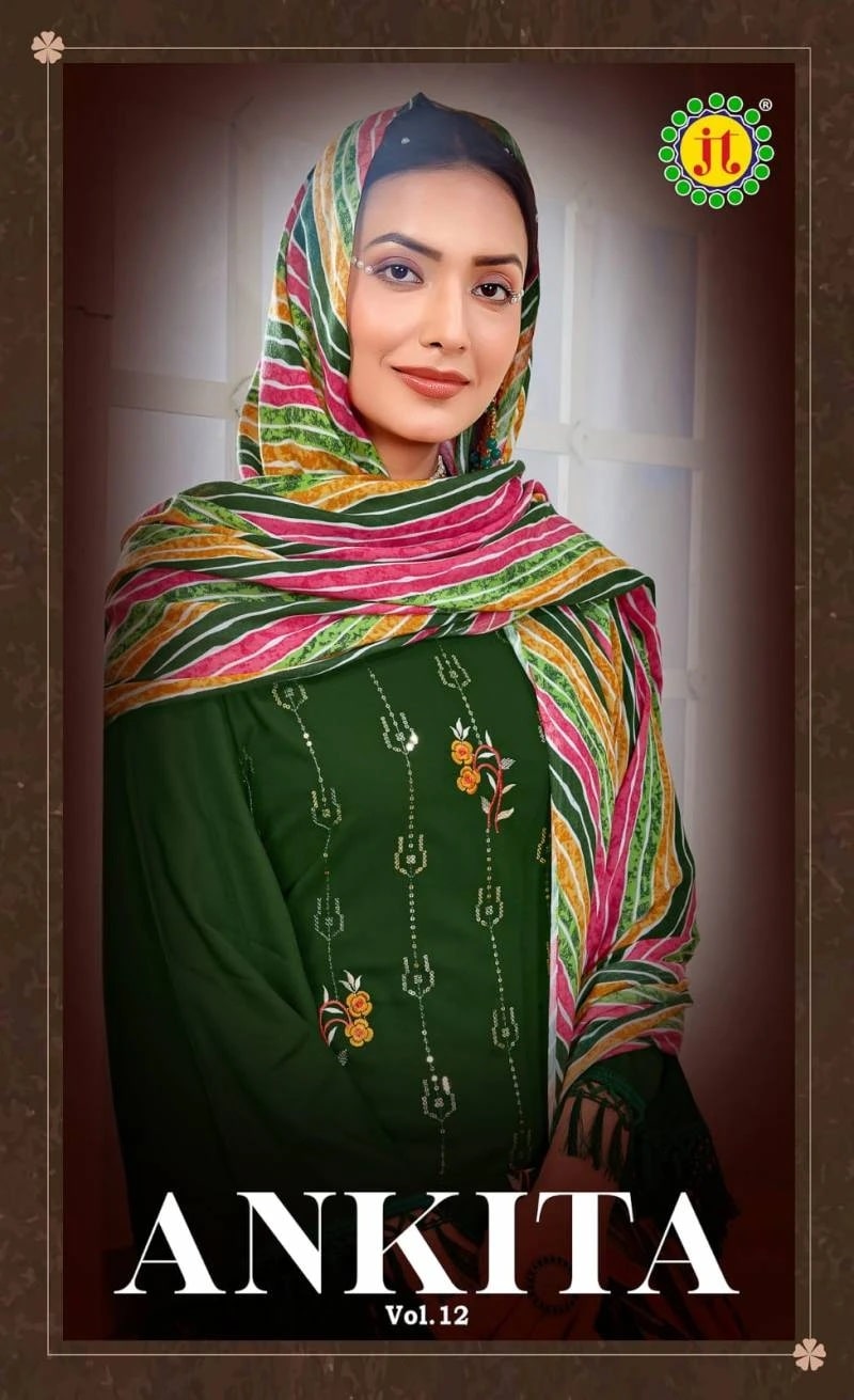 Jt Ankita Vol 12 Embroidery Dress Material Collection