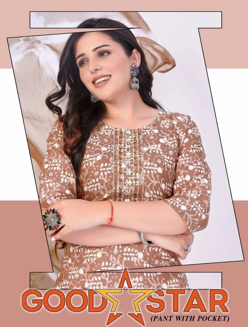 Jlf Good Star Designer Kurti Bottom With Dupatta