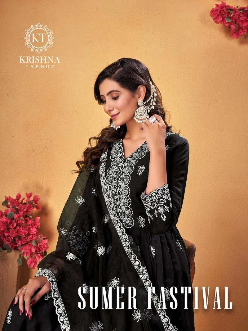 Krishna Sumer Fastival Vol 1 Anarkali Kurti Pant With Dupatta