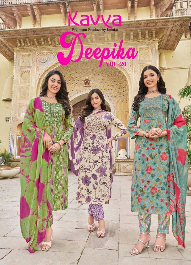 Kavya Deepika Vol 20 Printed Kurti Pant With Dupatta
