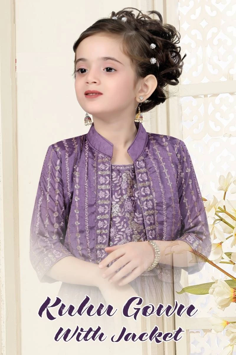 Kuhu Gown 10417 Kids Wear Kurti Pant Full Set