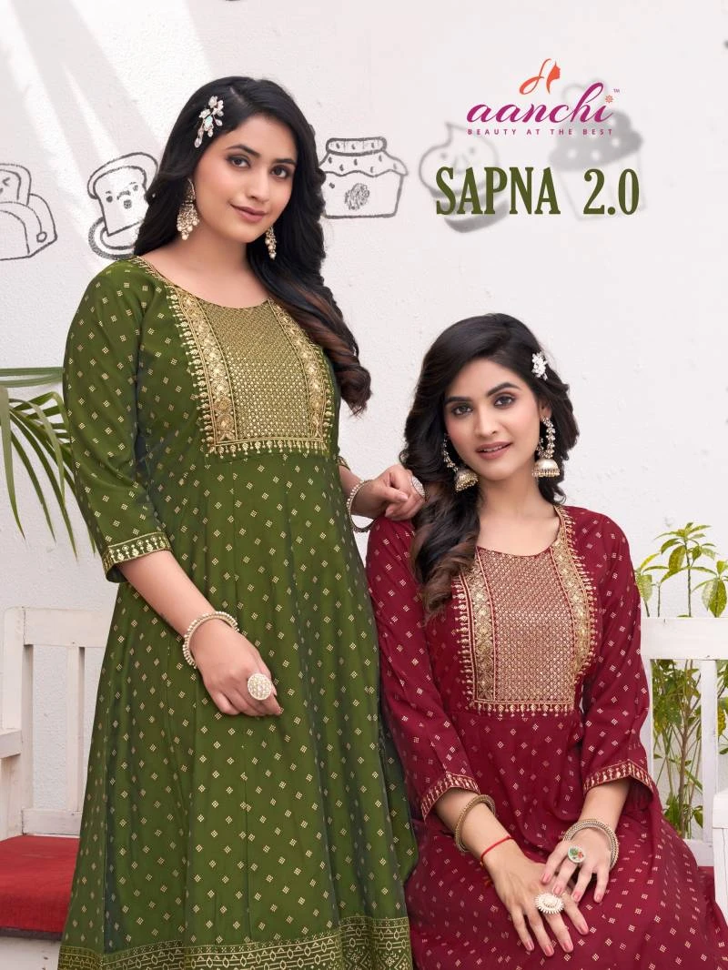 Aanchi Sapna 2.0 Silk Embroidered Kurti Collection