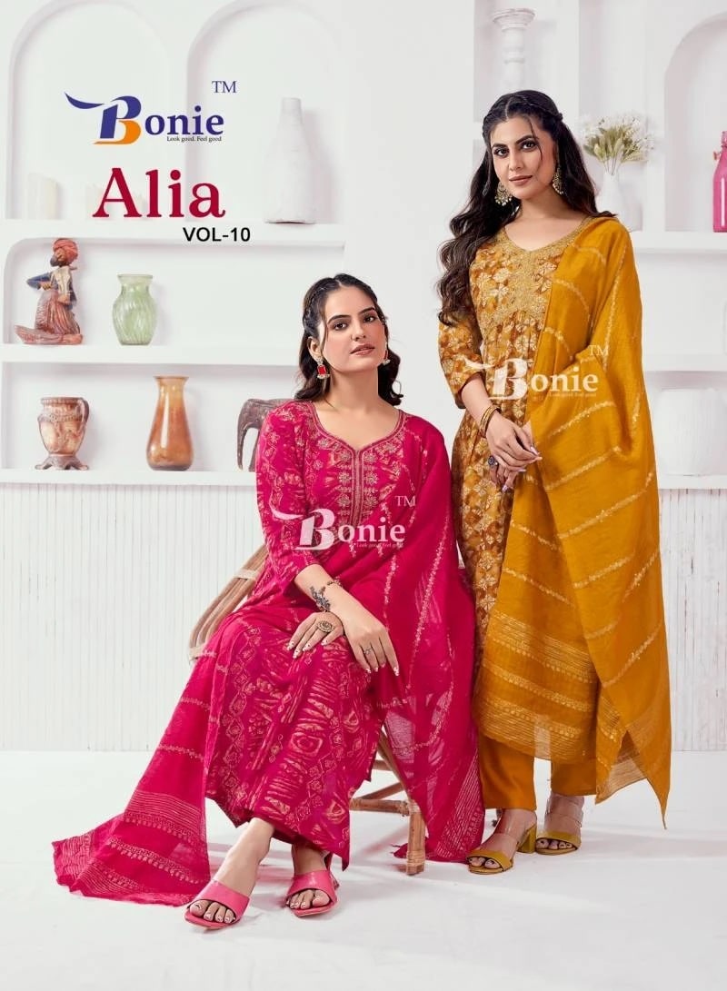 Bonie Alia Vol 10 Designer Kurti Pant With Dupatta Collection